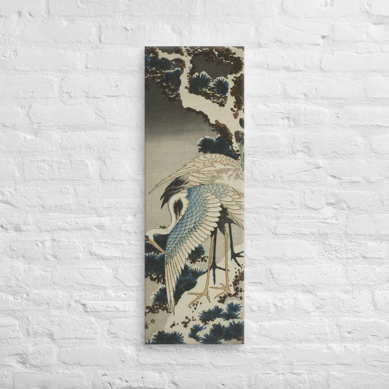 Katsushika Hokusai, Cranes on snow covered pine, 1834, Canvas