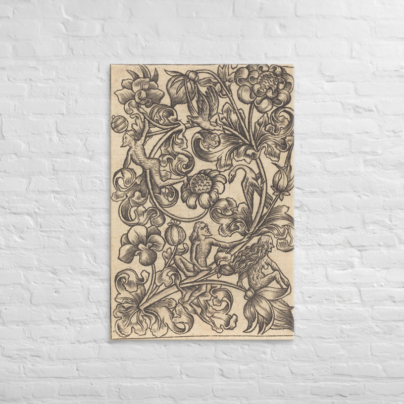 Follower of Master, E.S. Ornament with Wild Folk, Canvas