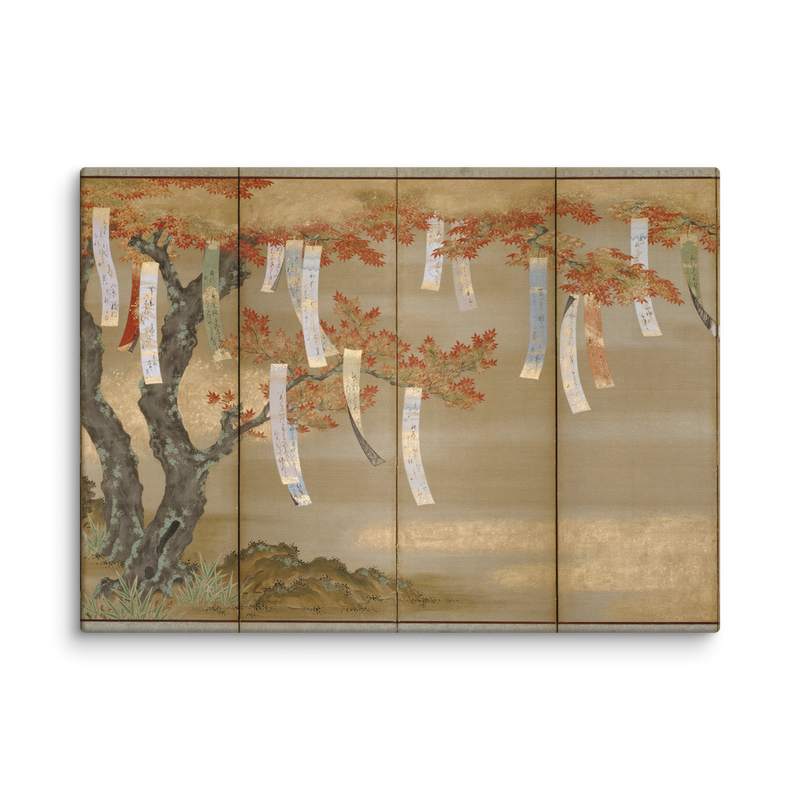 Tosa Mitsuoki, Autumn Maples with Poem Slips, 1674, Canvas