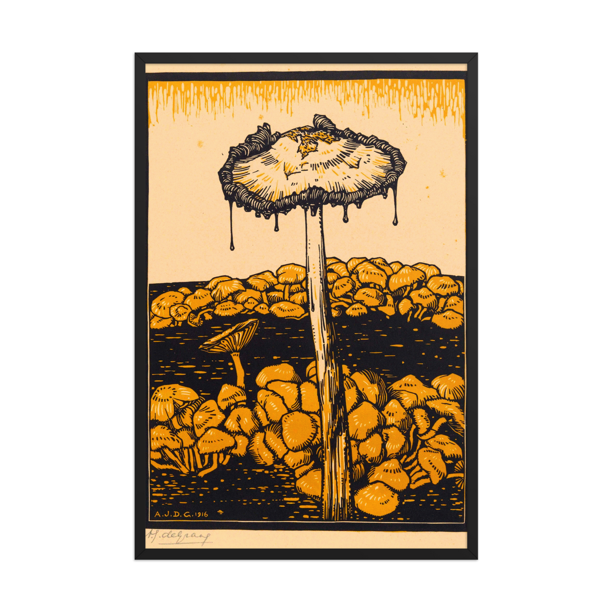 Julie de Graag, Druipende Paddenstoel, 1916, Framed