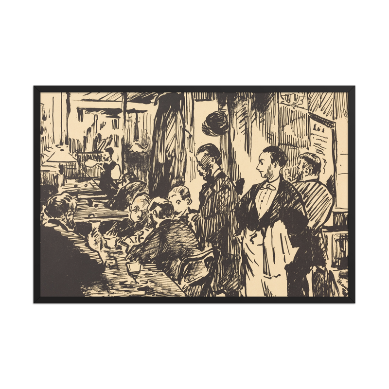 Edouard Manet, At the Cafe (Au cafe) 1869, Framed