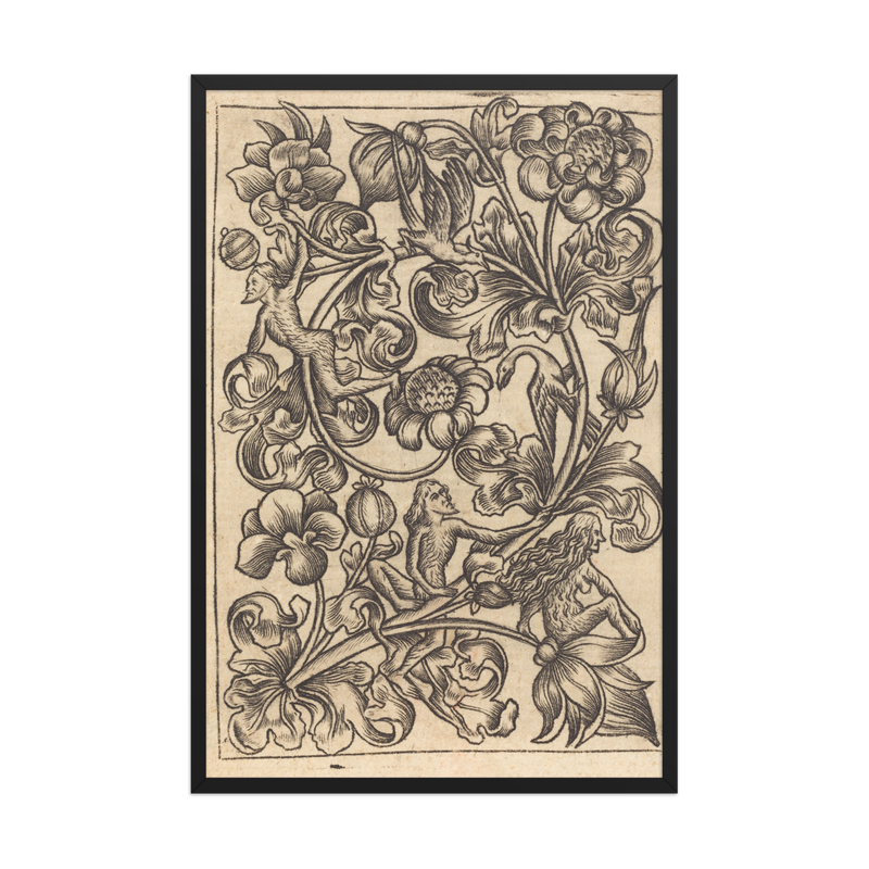 Follower of Master, E.S.Ornament with Wild Folk, Framed
